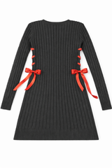 Cable Knit Lace-Up Ribbon Mini Dress | Forever 21 Womens