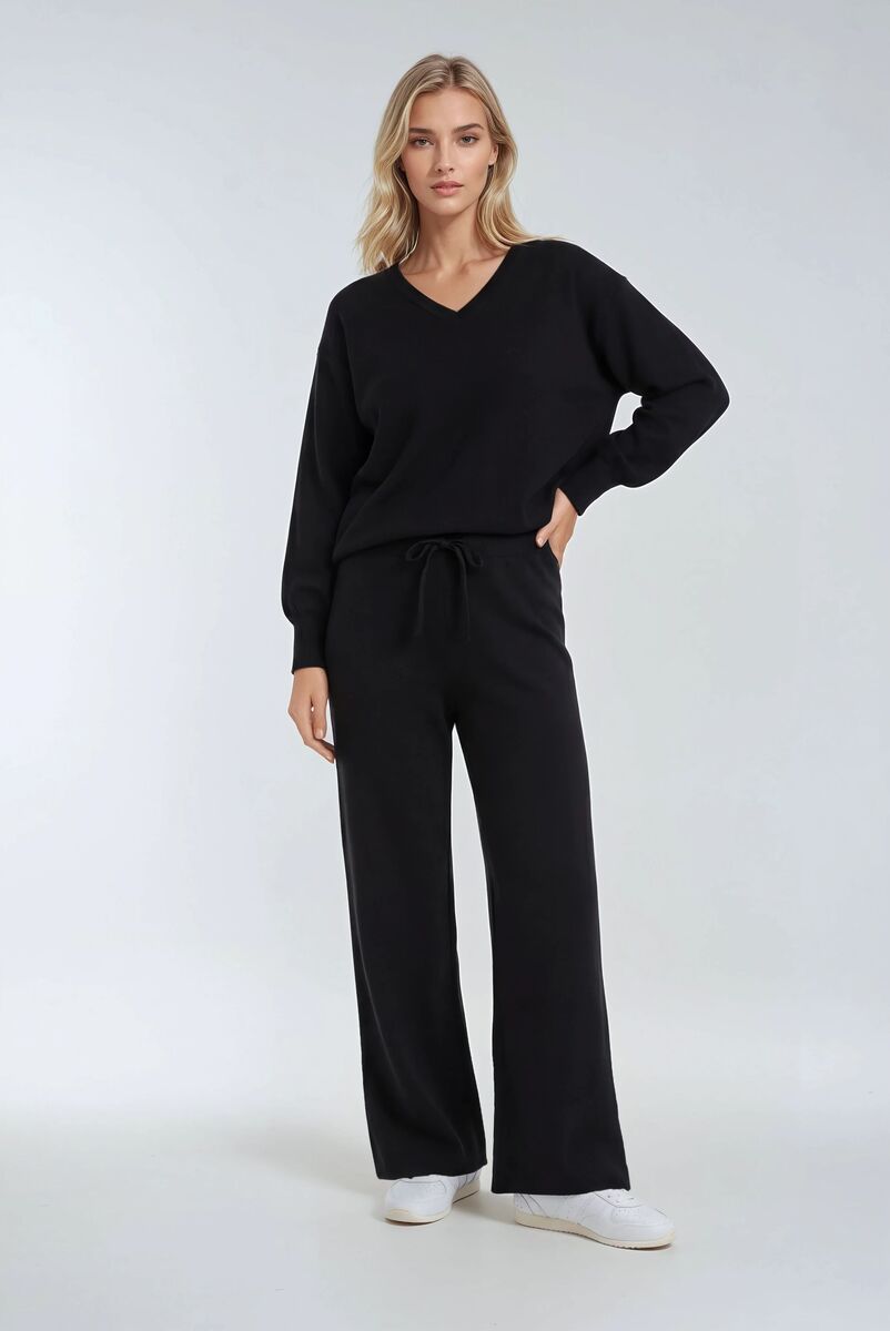 V-Neck Sweater & Wide-Leg Pant Set | Forever 21 Womens