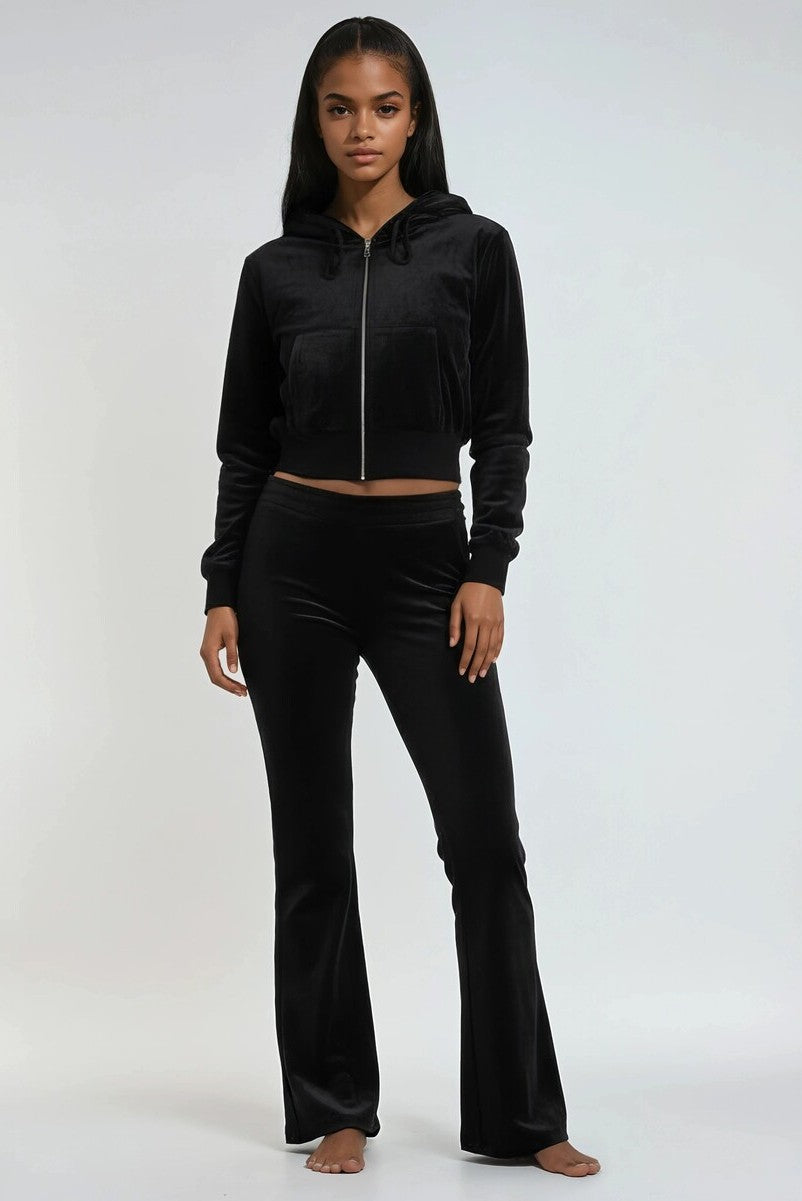 Velour Zip-Front Hoodie & Pant Set | Forever 21 Womens