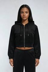 Velour Zip-Front Hoodie & Pant Set | Forever 21 Womens