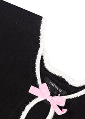 Velvet Bow Open-Front Knit Sweater | Forever 21 Womens