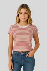 Rib-Knit Striped Baby Tee | Forever 21 Womens