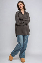 Oversized Satin Button-Up Shirt | Forever 21 Womens