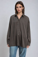 Oversized Satin Button-Up Shirt | Forever 21 Womens