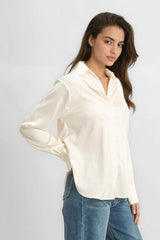 Satin Button-Front Shirt | Forever 21 Womens
