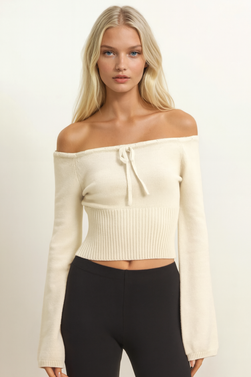 Off-The-Shoulder Tie-Front Sweater Top | Forever 21 Womens