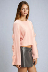 Tie-Sleeve Cropped Sweater Top | Forever 21 Womens