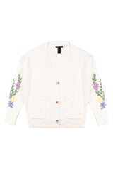 Floral Embroidered-Sleeve Cropped Cardigan | Forever 21 Womens