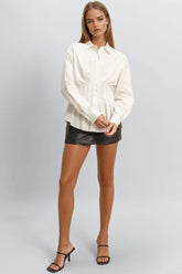 Pleated Poplin Peplum Shirt | Forever 21 Womens
