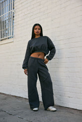 Exposed-Seam Wide-Leg Joggers | Forever 21 Womens