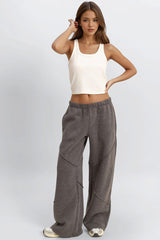 Exposed-Seam Wide-Leg Joggers | Forever 21 Womens