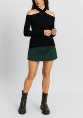 Ribbed Off-The-Shoulder Halter Sweater-Knit Top | Forever 21 Womens