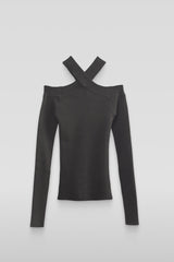 Ribbed Off-The-Shoulder Halter Sweater-Knit Top | Forever 21 Womens