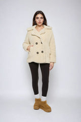 Double-Breasted Faux Shearling Coat | Forever 21 Womens