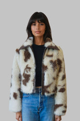 Faux Fur Cow Print Jacket | Forever 21 Womens