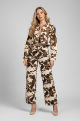 Cropped Cow Print Denim Jacket | Forever 21 Womens
