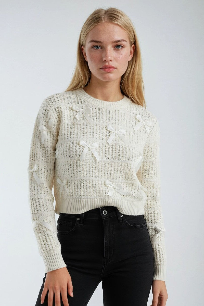 Ribbon Bow Cropped Sweater | Forever 21 Womens
