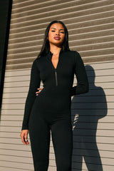 Seamless Ribbed Zip-Front Jumpsuit | Forever 21 Womens