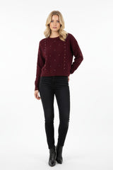 Embellished Cable-Knit Cropped Sweater | Forever 21 Womens