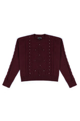 Embellished Cable-Knit Cropped Sweater | Forever 21 Womens