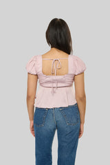 Satin Puff-Sleeve Peplum Crop Top | Forever 21 Womens