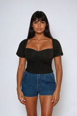 Jersey Knit Puff-Sleeve Top | Forever 21 Womens