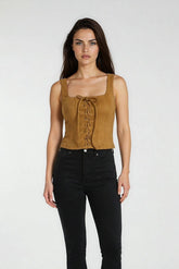 Faux Suede Lace-Up Corset Top | Forever 21 Womens