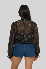 Celestial Print Sheer Chiffon Top | Forever 21 Womens