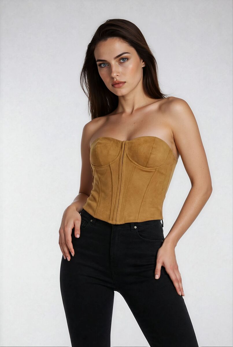 Faux Suede Strapless Bustier Top | Forever 21 Womens