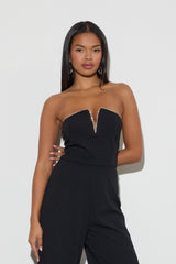 Rhinestone-Trim Strapless Jumpsuit | Forever 21 Womens