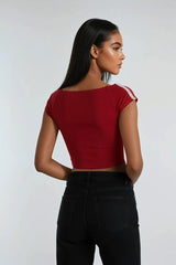 Lace-Up Raglan Cropped Tee | Forever 21 Womens