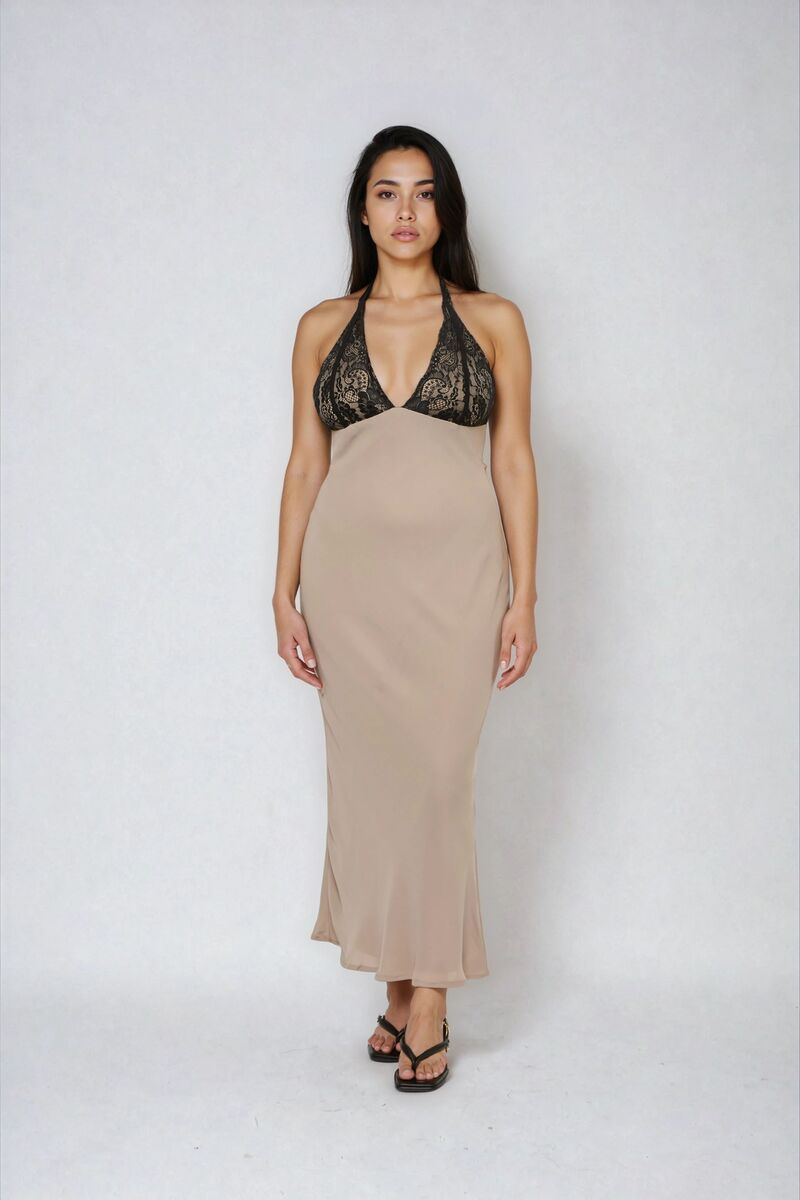 Lace Halter Crepe Maxi Dress | Forever 21 Womens