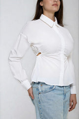 Cinched Cutout Button-Up Shirt | Forever 21 Womens