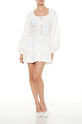 Peasant-Sleeve Mini Dress | Forever 21 Womens