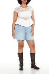 Plus Size Sheer Lace Peplum Top | Forever 21 Womens