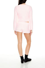 Fuzzy Sweater-Knit Bow Shorts | Forever 21 Womens