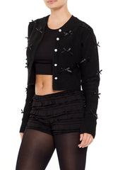 Bow & Faux Pearl Cardigan Sweater | Forever 21 Womens