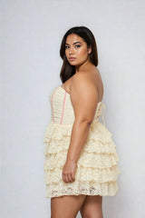 Plus Size Strapless Lace Fit & Flare Mini Dress | Forever 21 Womens