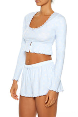 Bow Print Flounce Pajama Crop Top | Forever 21 Womens