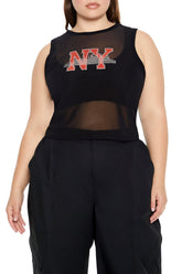 Plus Size Rhinestone NY Tank Top | Forever 21 Womens