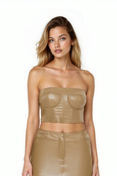 Faux Leather Tube Crop Top | Forever 21 Womens