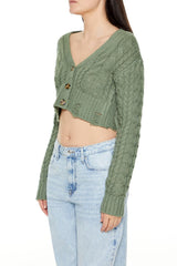Cable Knit Cropped Cardigan Sweater | Forever 21 Womens
