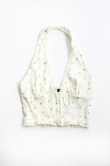 Floral Lace-Trim Halter Crop Top | Forever 21 Womens