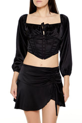 Satin Corset Crop Top | Forever 21 Womens