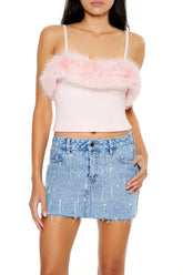 Faux Fur-Trim Sweater-Knit Cami | Forever 21 Womens