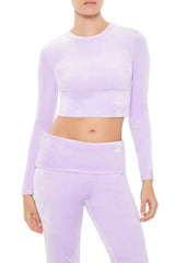 Velour Long-Sleeve Crop Top | Forever 21 Womens