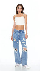 Rosette Lettuce-Edge Cropped Cami | Forever 21 Womens