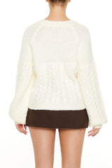 Peasant-Sleeve Cable Knit Sweater | Forever 21 Womens
