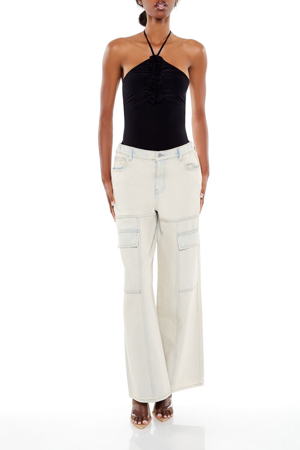 Rosette Halter Bodysuit | Forever 21 Womens