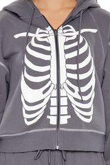 Skeleton Graphic Zip-Up Hoodie | Forever 21 Womens